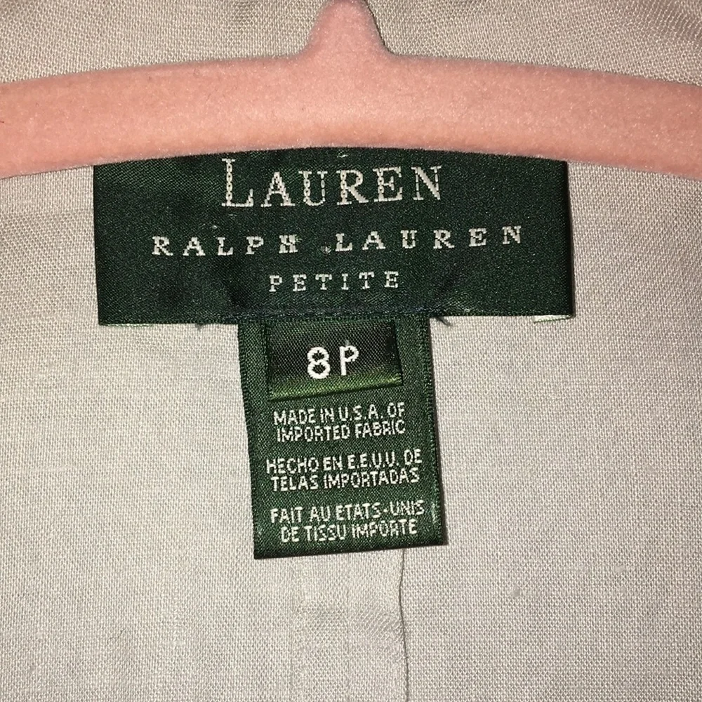 Lauren Ralph Lauren Petites natural linen blazer size 8P